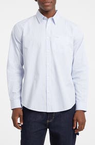 GUESS JEANS Regular Fit Stripe Cotton Button-Up Shirt