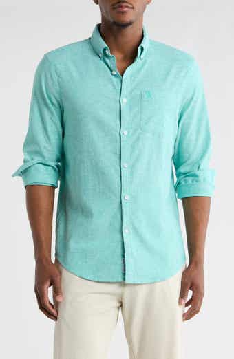 Original Penguin Linen Blend Woven Solid Button-Down Shirt