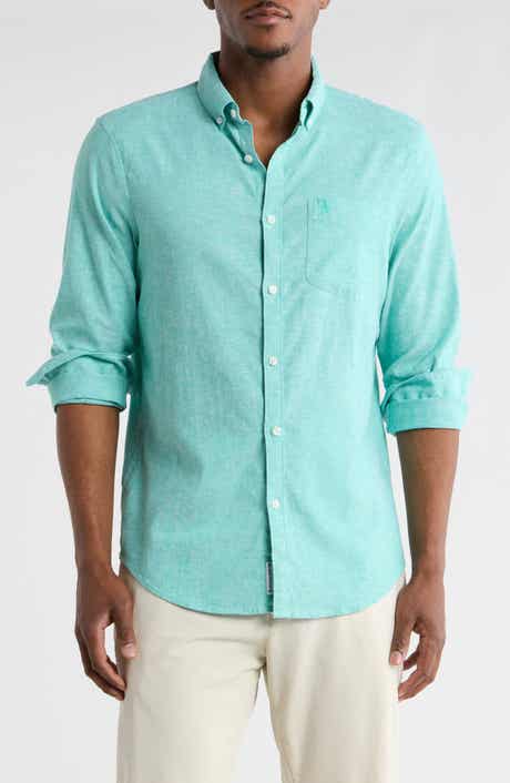 Original Penguin Linen Blend Woven Solid Button-Down Shirt
