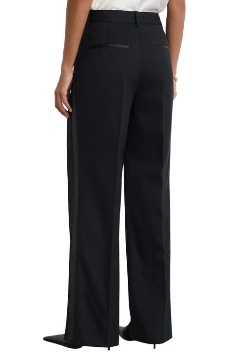 Dakota Wool Blend Straight Leg Tuxedo Pants