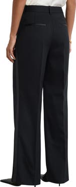 Reiss Dakota Wool Blend Straight Leg Tuxedo Pants