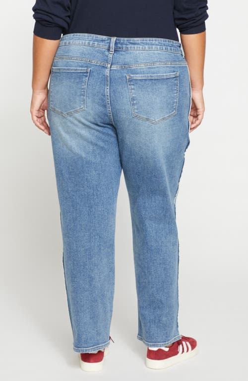 Universal Standard Elliot High Waist Tuxedo Stripe Straight Leg Jeans In Blue