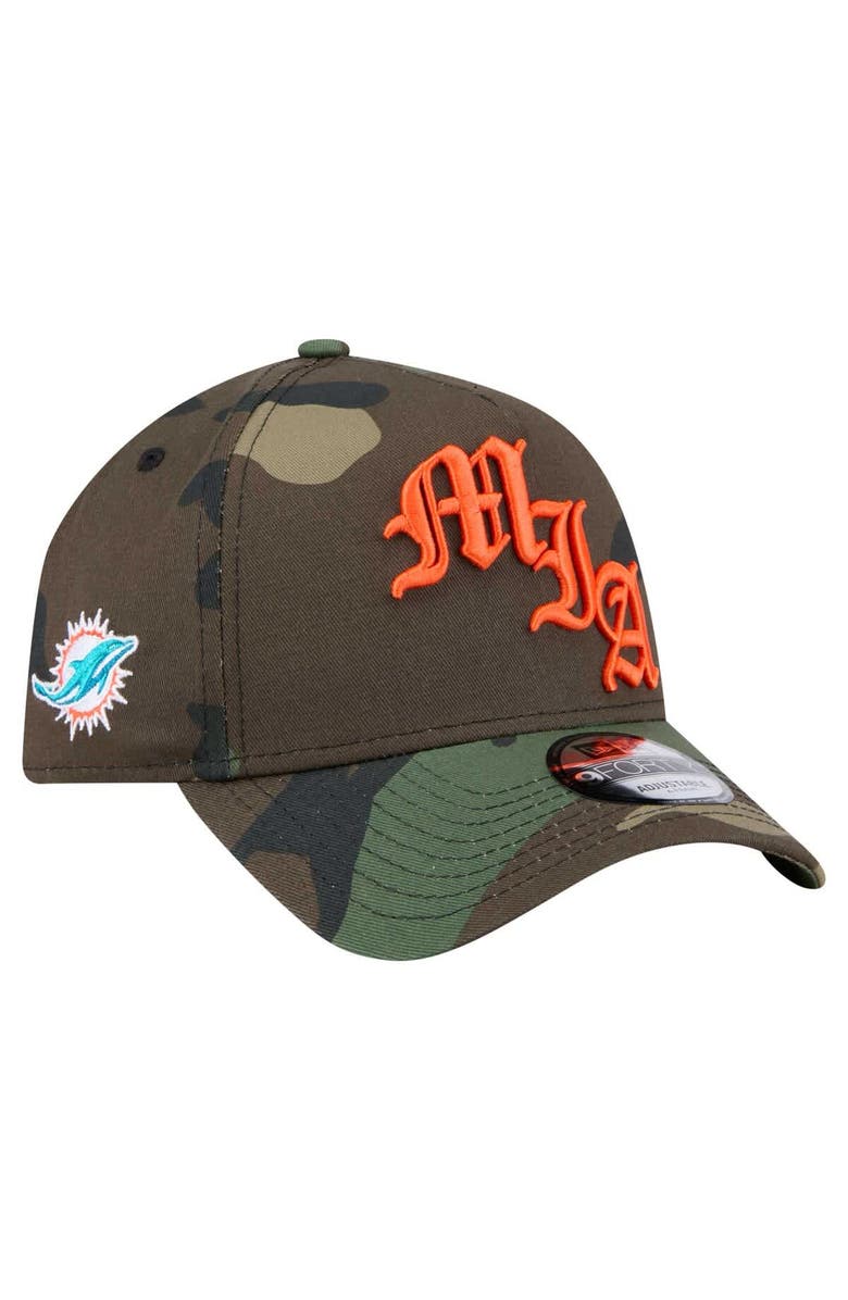 New Era Men's New Era Camo Miami Dolphins Mystic Camo A-Frame 9FORTY Adjustable Hat, Alternate, color, Camo