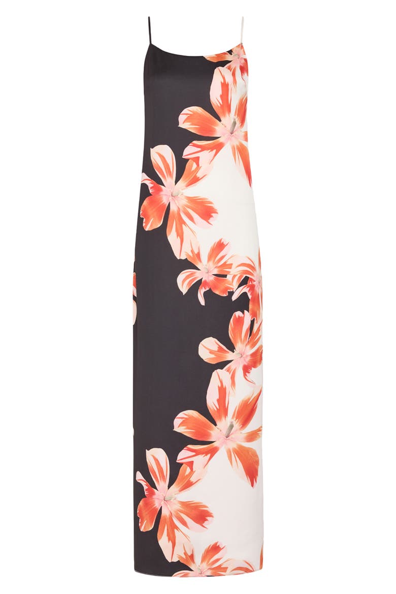 Lily Floral Print Slipdress, Alternate, color, WHITE/ BLACK/ RED