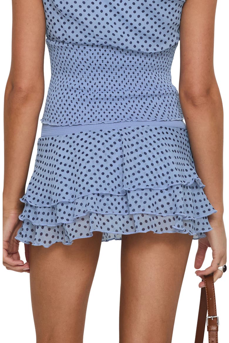 Ready to Party Polka Dot Tiered Frill Skort, Alternate, color, BLUE / POLKA