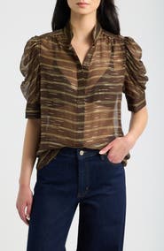 FRAME The Gillian Puff Sleeve Top
