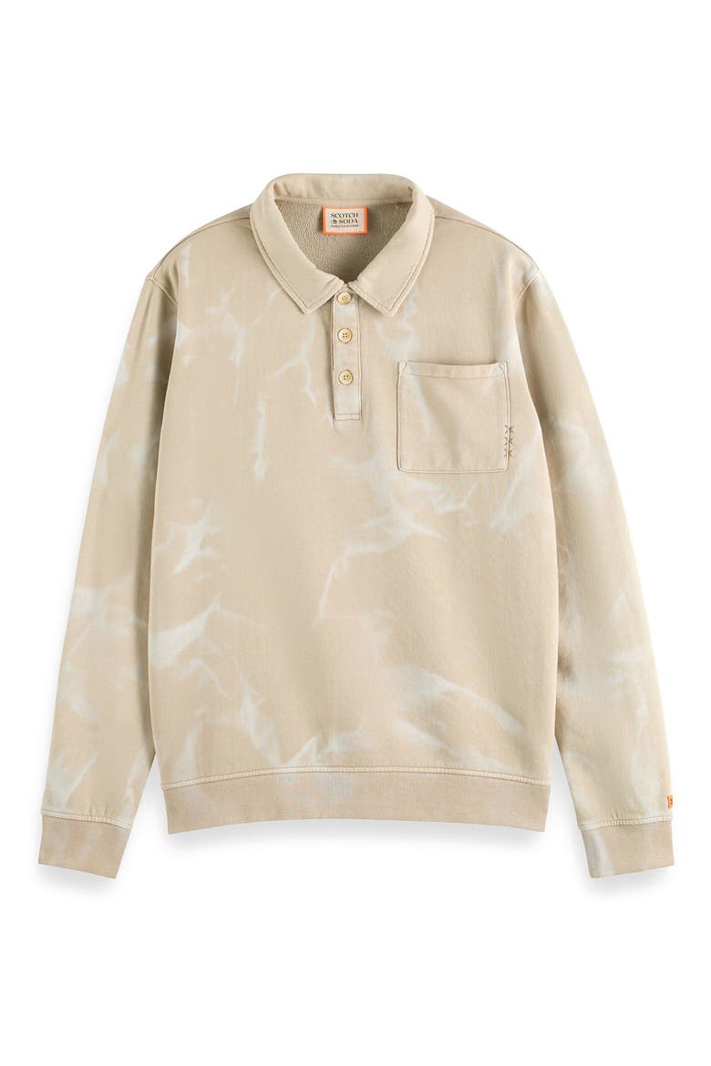 Washed Polo Collar Sweatshirt, Alternate, color, MEDIUM BEIGE