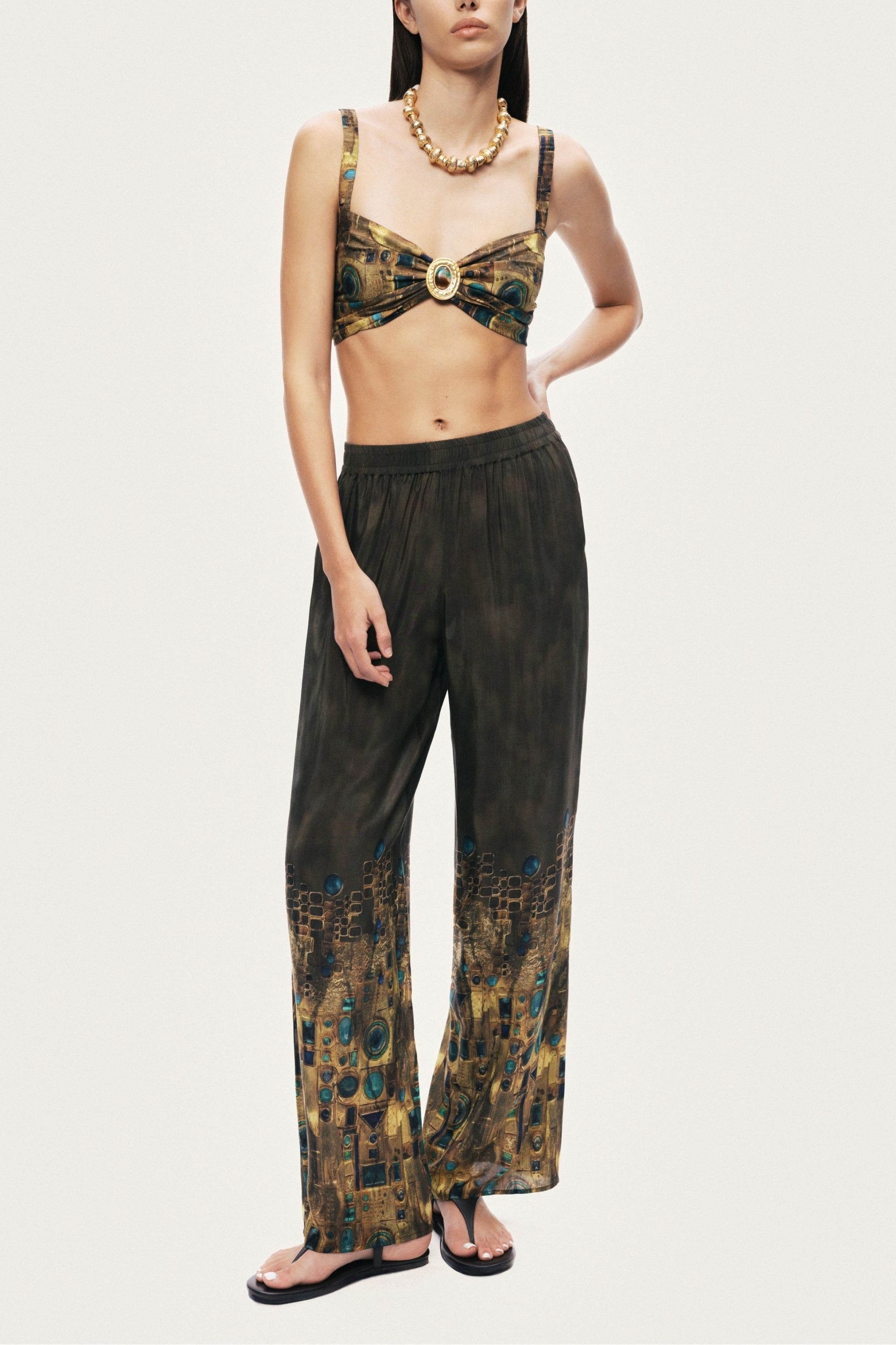 Printed Straight-Leg Pants - image 2