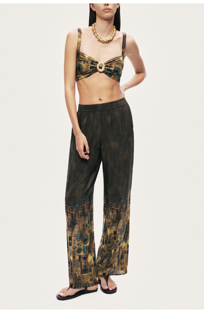 Nocturne Printed Straight-Leg Pants, Alternate, color, Multi-Colored