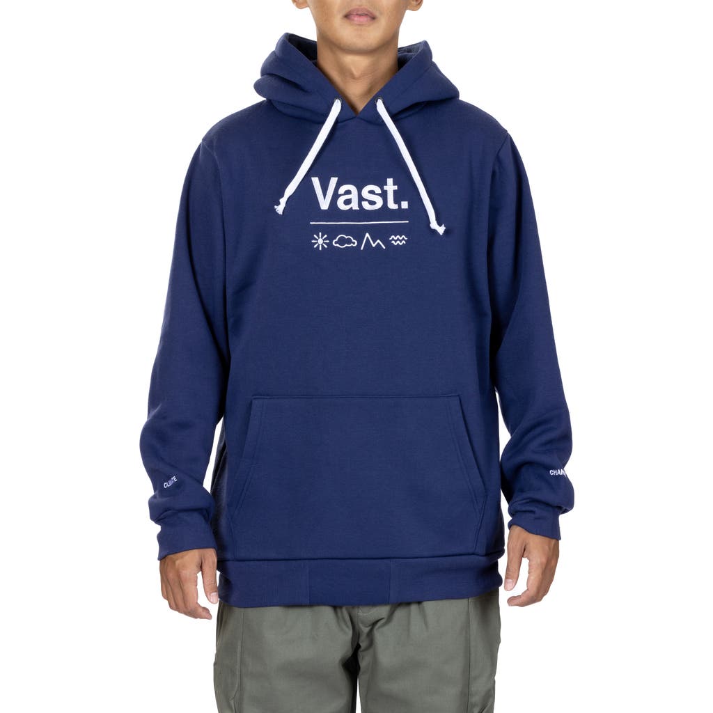 Vast Elements Recycled Polyester Pullover Hoodie In Navy