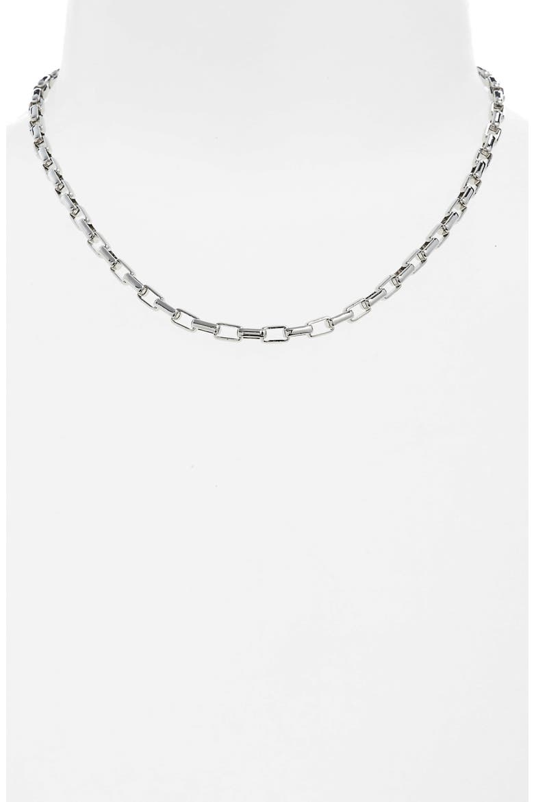 Halogen® Box Chain Collar Necklace, Alternate, color, RHODIUM