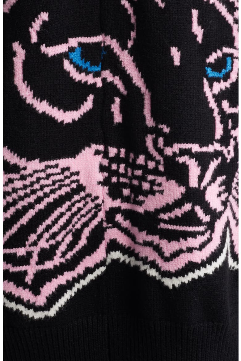 Karma Panther Oversize Cardigan, Alternate, color, BLACK