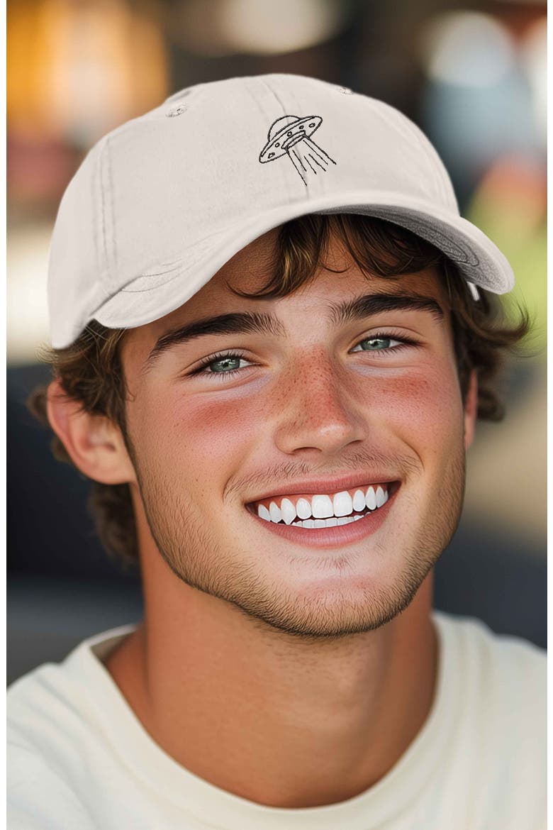UFO Embroidered Adjustable Dad Cap, Alternate, color, Beige