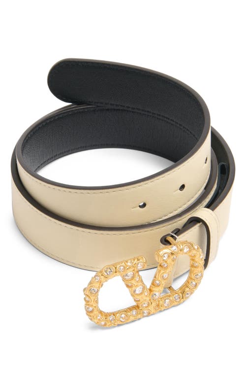 Valentino Vlogo Signature Buckled Belt In Crystal