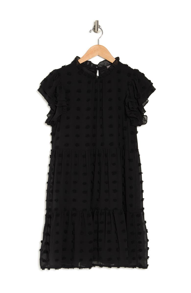 Love By Design Kelsey Chiffon Mini Swiss Dot Dress, Alternate, color,