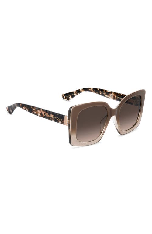 Stuart Weitzman 53mm Gradient Square Sunglasses In Brown