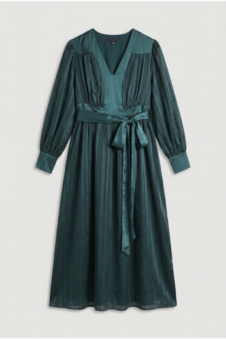 Plus Stripe Maxi Dress, Alternate, color, Emerald