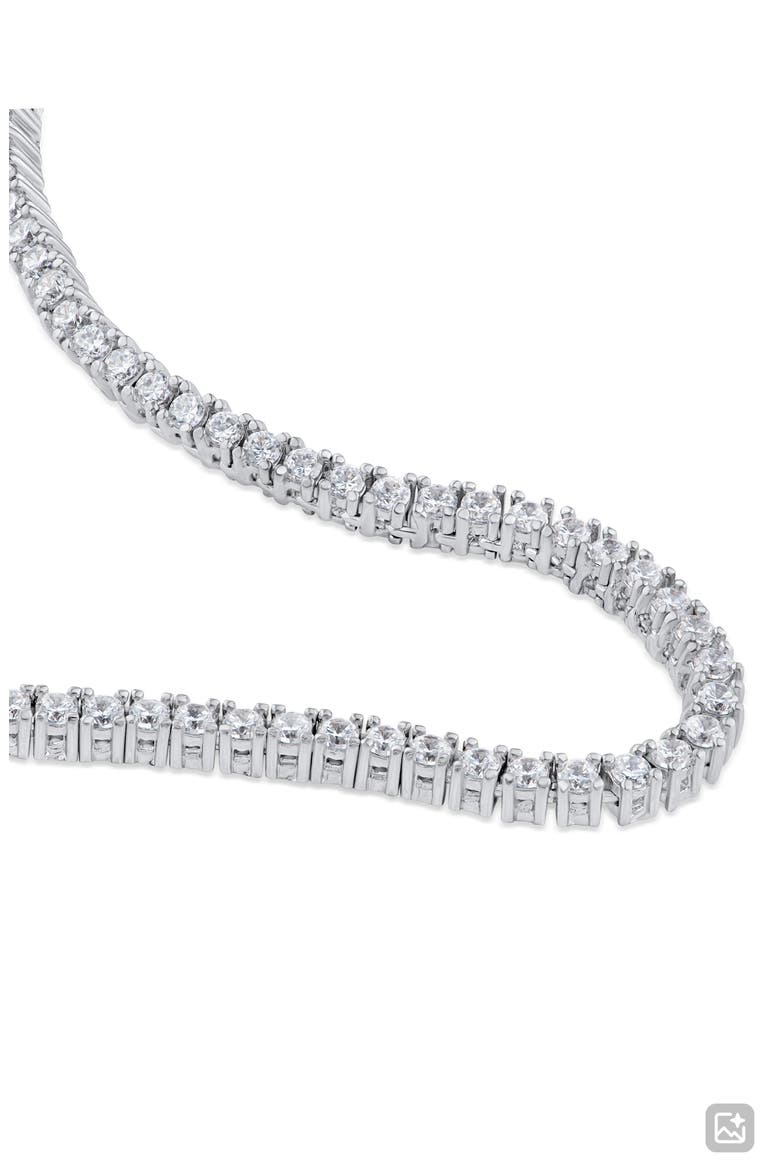 Cubic Zirconia Tennis Necklace, Alternate, color, RHODIUM PLATED