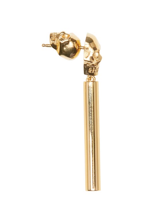 Alexander Mcqueen Skull Liner Drop Earrings In Shiny Gold