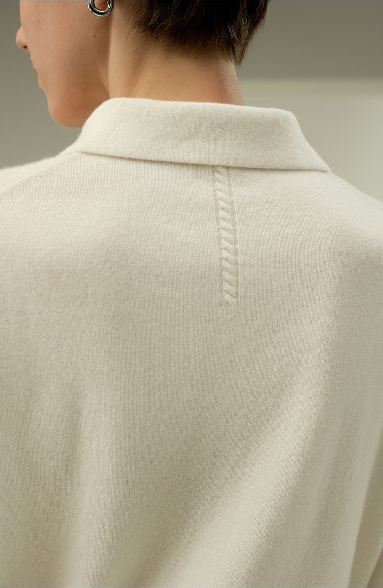 Lilysilk Baby Cashmere Long-Sleeve Polo Shirt, Alternate, color, Cloud