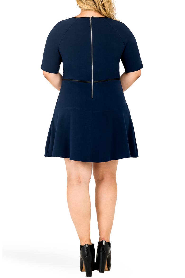 Tina Flounce Dress, Alternate, color, NAVY