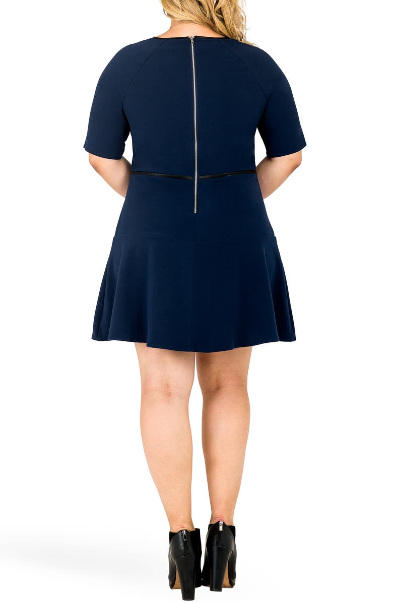 Standards & Practices Tina Flounce Dress, Alternate, color, Navy