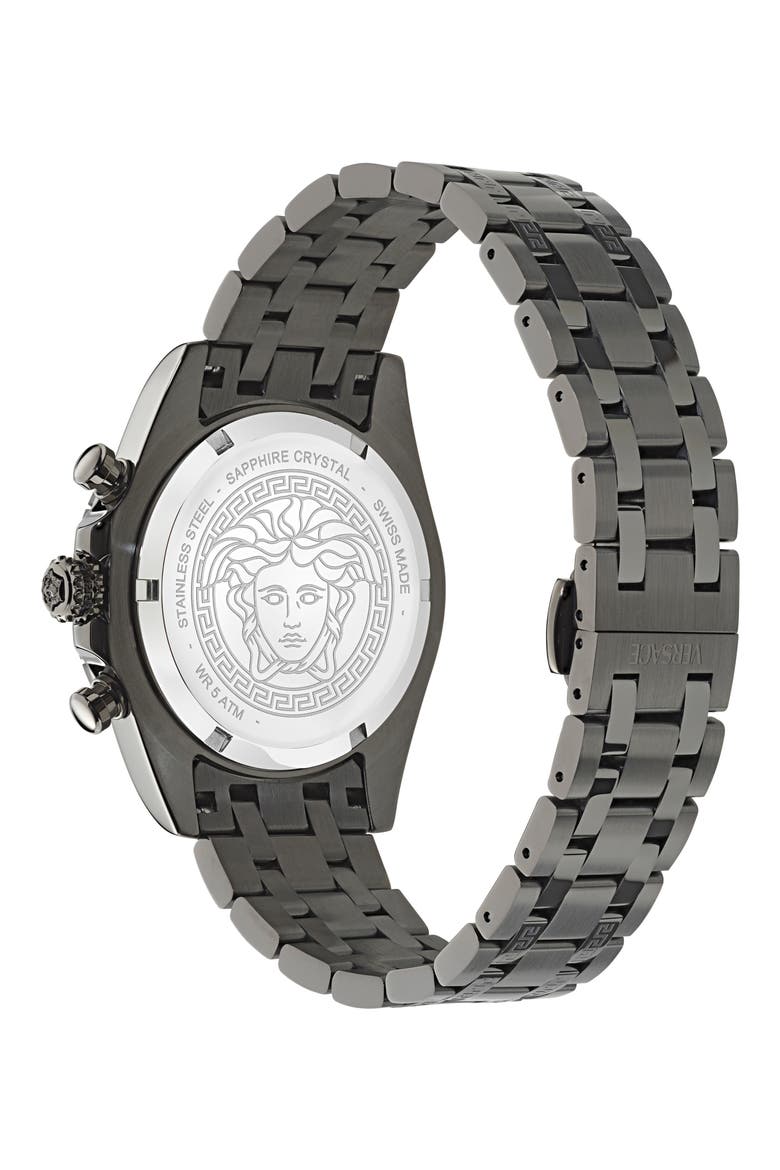Fornax Chronograph Bracelet Watch, 43mm, Alternate, color, IP GUNMETAL