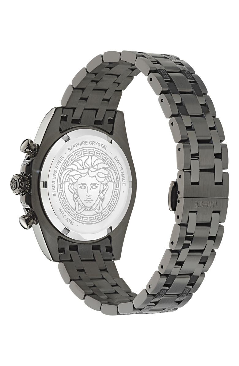 Versace Fornax Chronograph Bracelet Watch, 43mm, Alternate, color, Ip Gunmetal