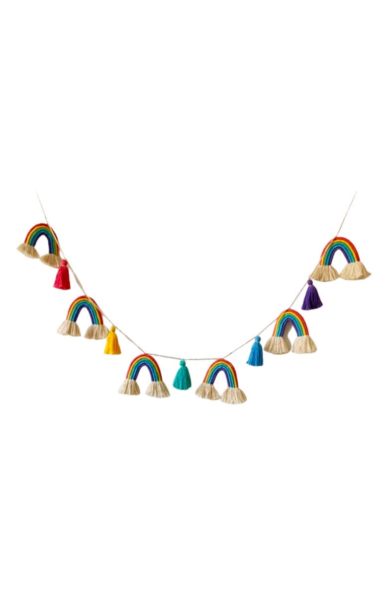 TRINKETREE Rainbow Bunting Vibrant Wall Garland, Main, color, 