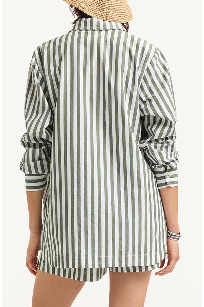 Nadia Stripe Oversize Organic Cotton Cover-Up Shirt, Alternate, color, OLE