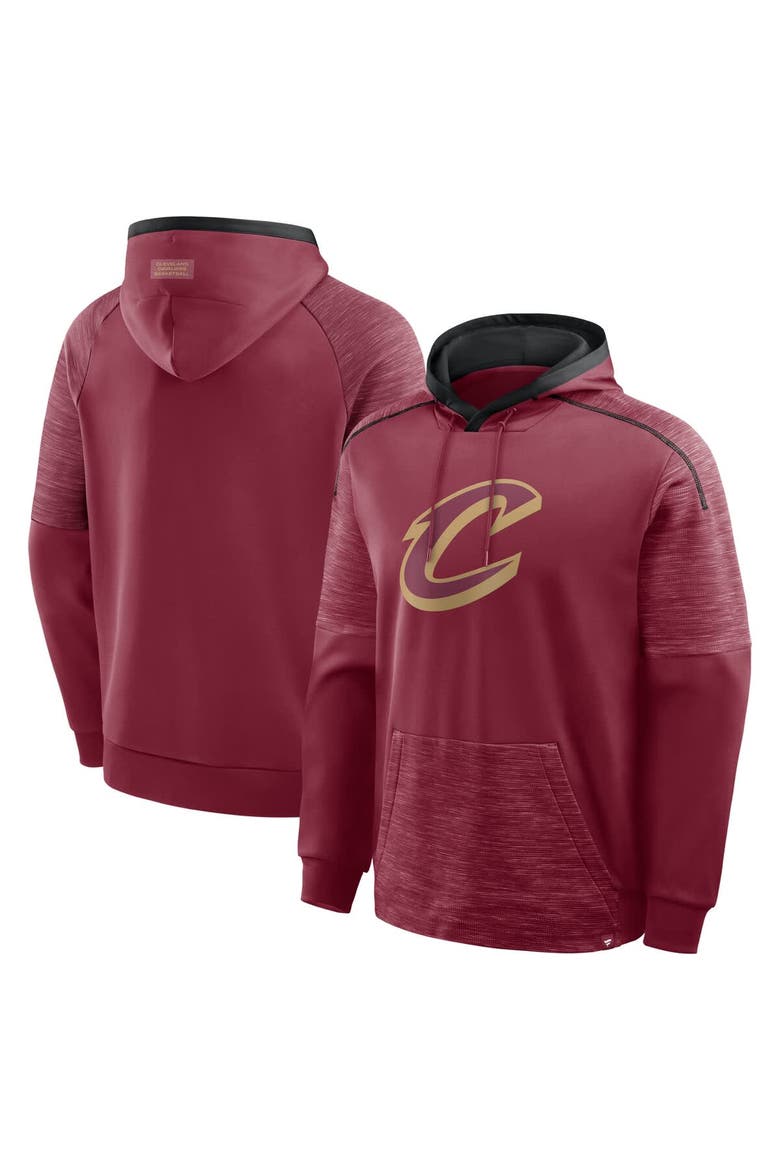 Men's Fanatics Wine Cleveland Cavaliers Pick & Roll Defender Pullover Hoodie, Main, color, Wine