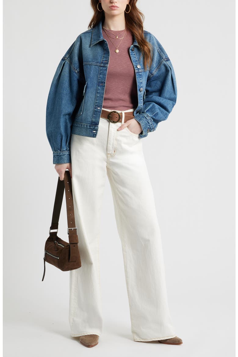 Puff Sleeve Denim Jacket (Women) | Nordstrom