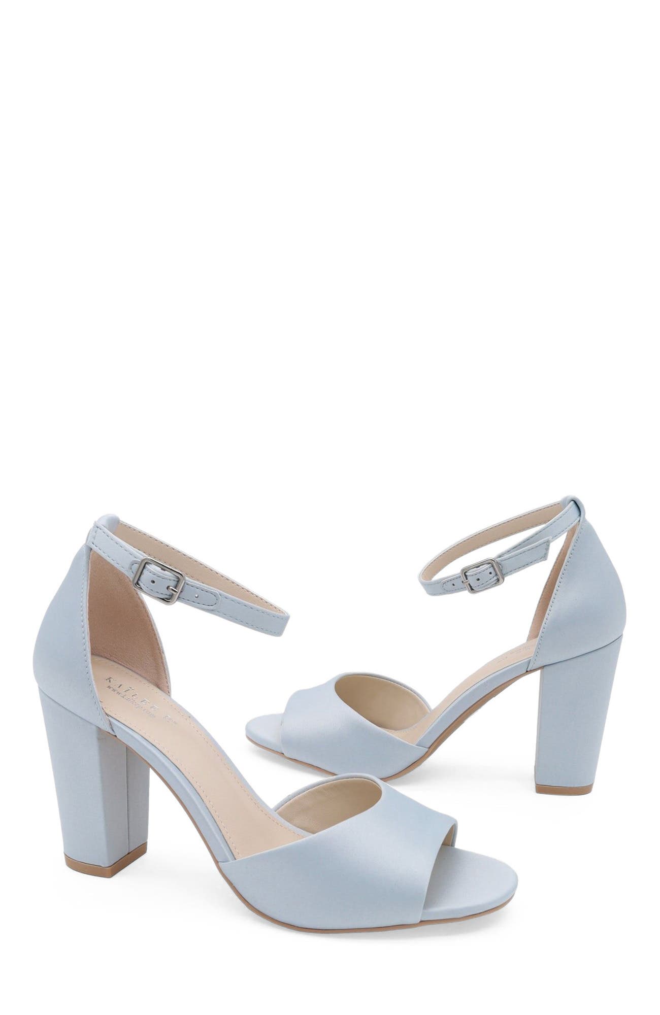 Kailee P Sasha Satin Block Heel Wedding Sandals (Women) | Nordstrom