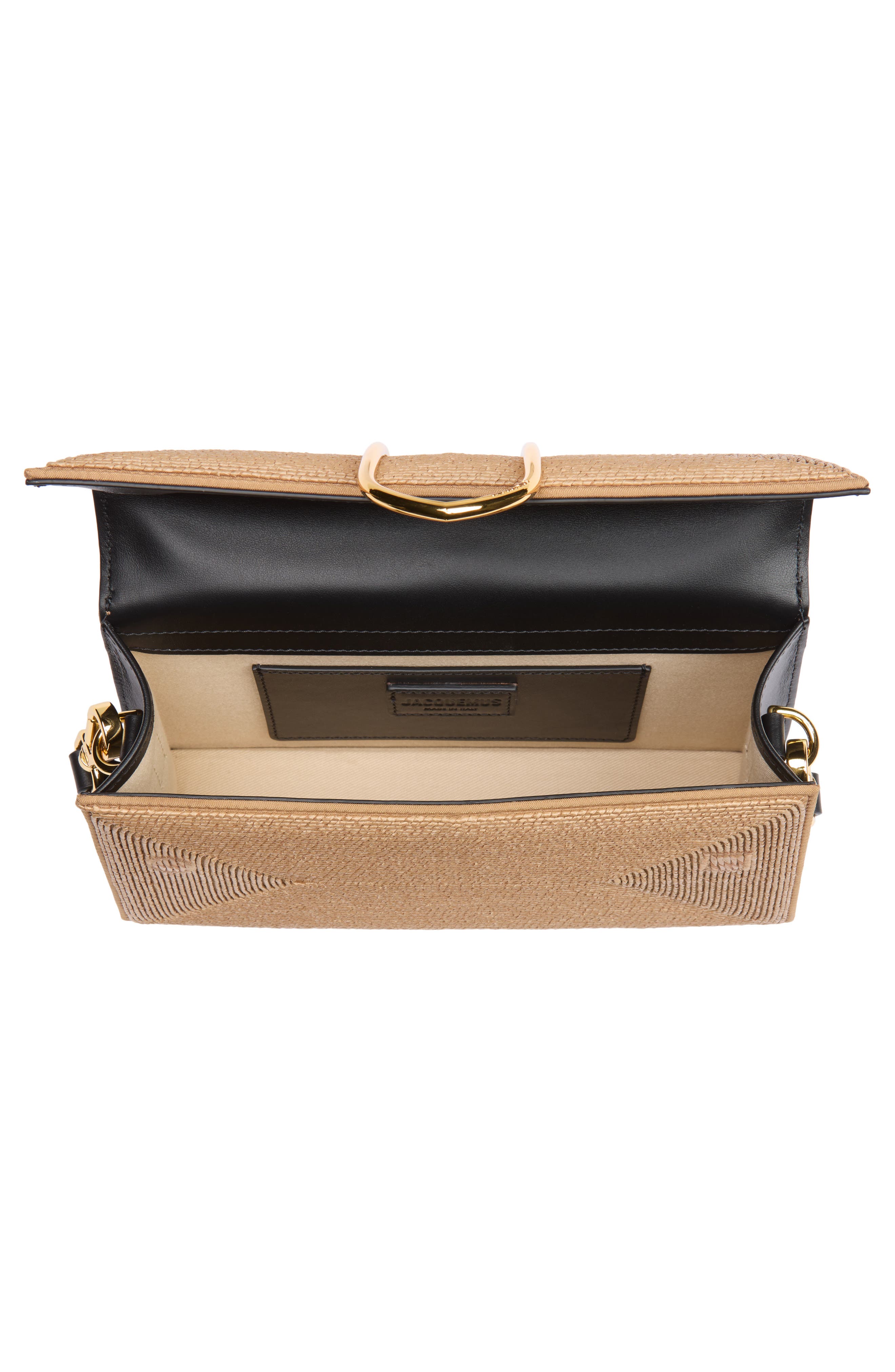 Jacquemus Le Grand Bambino Raffia Handbag, Alternate, color, Beige