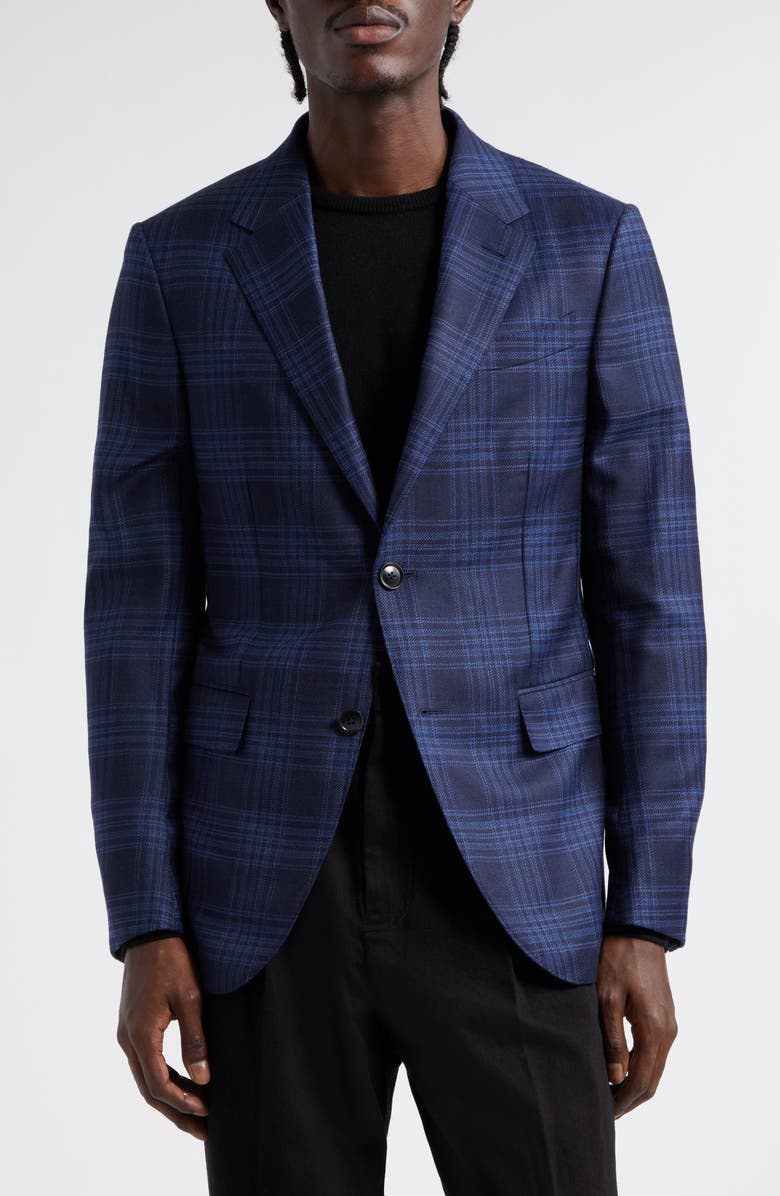ZEGNA Plaid Achillfarm Wool & Silk Sport Coat, Main, color,