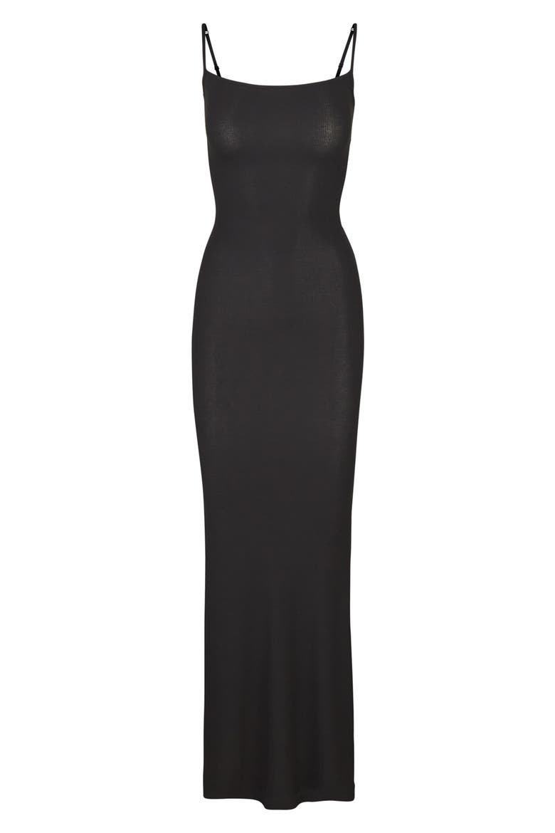 Soft Lounge Long Slipdress, Alternate, color, ONYX