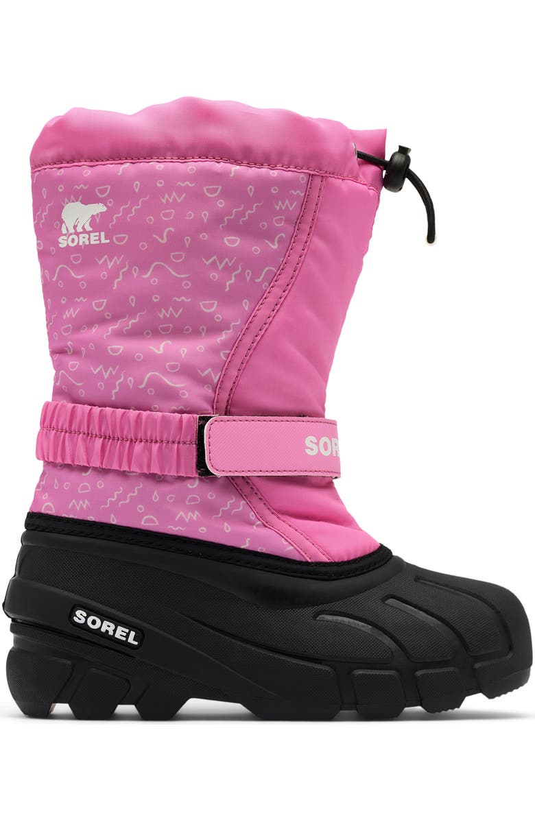SOREL Kids' Flurry Waterproof Snow Boot, Alternate, color, Orchid/ Black