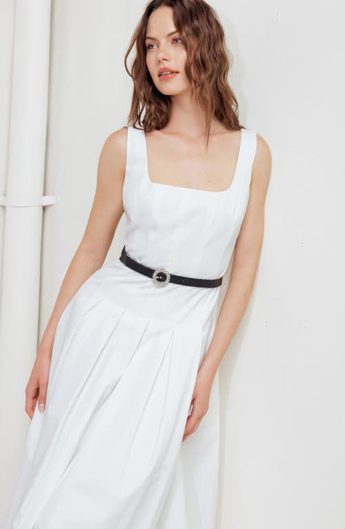 Freemarket Sleeveless Cotton Midi Sundress In White