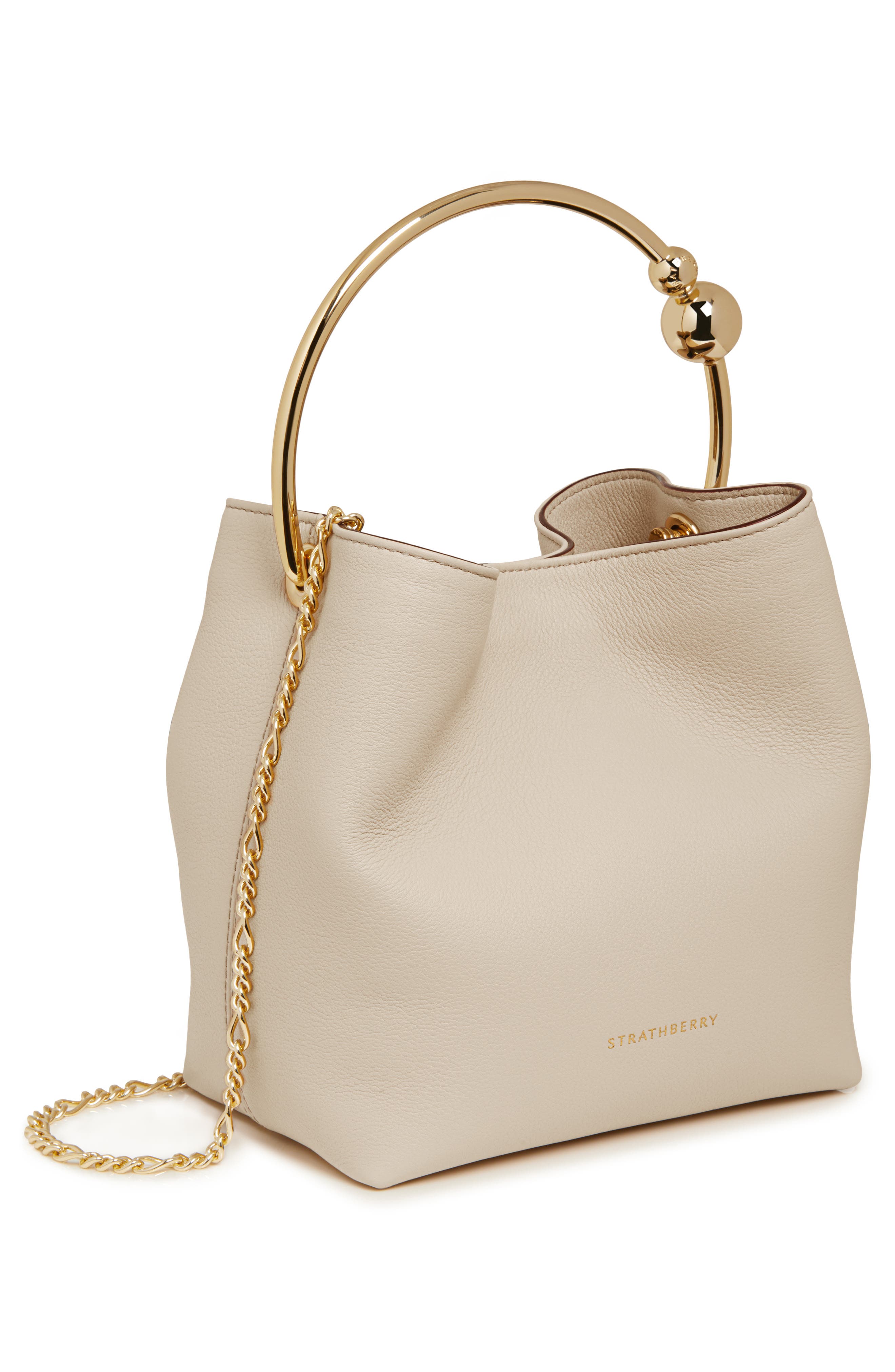 Strathberry The Circus Top Handle Leather Bucket Bag, Alternate, color, 