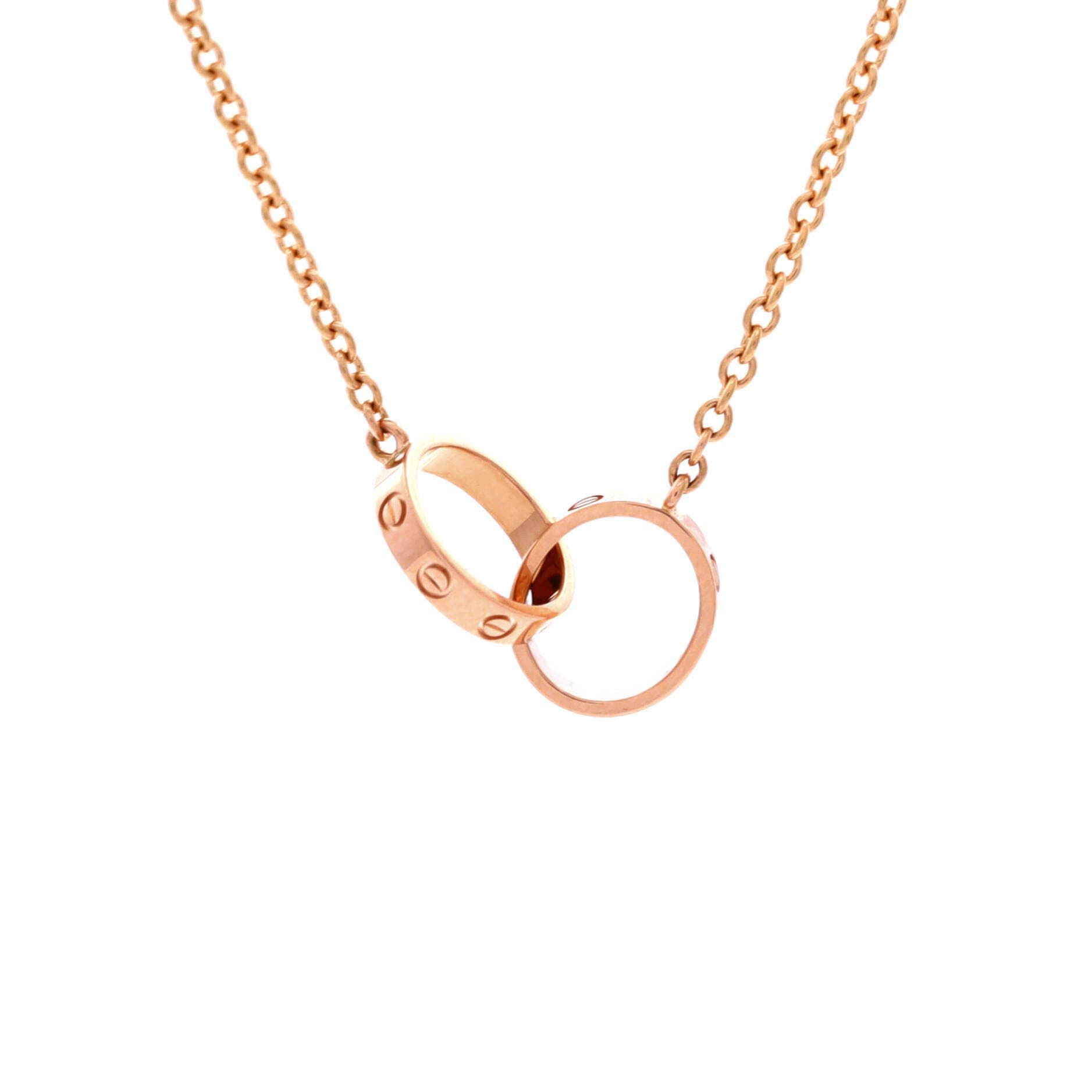 Love Interlocking Necklace 18K Rose Gold, Main, color, Metallic Gold