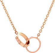 Pre-Owned Cartier Love Interlocking Necklace 18K Rose Gold