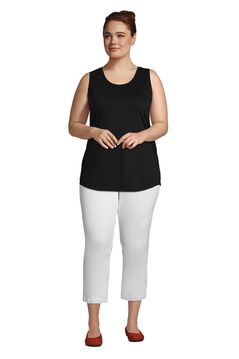 Supima Cotton Tunic Tank Top, Alternate, color, Black
