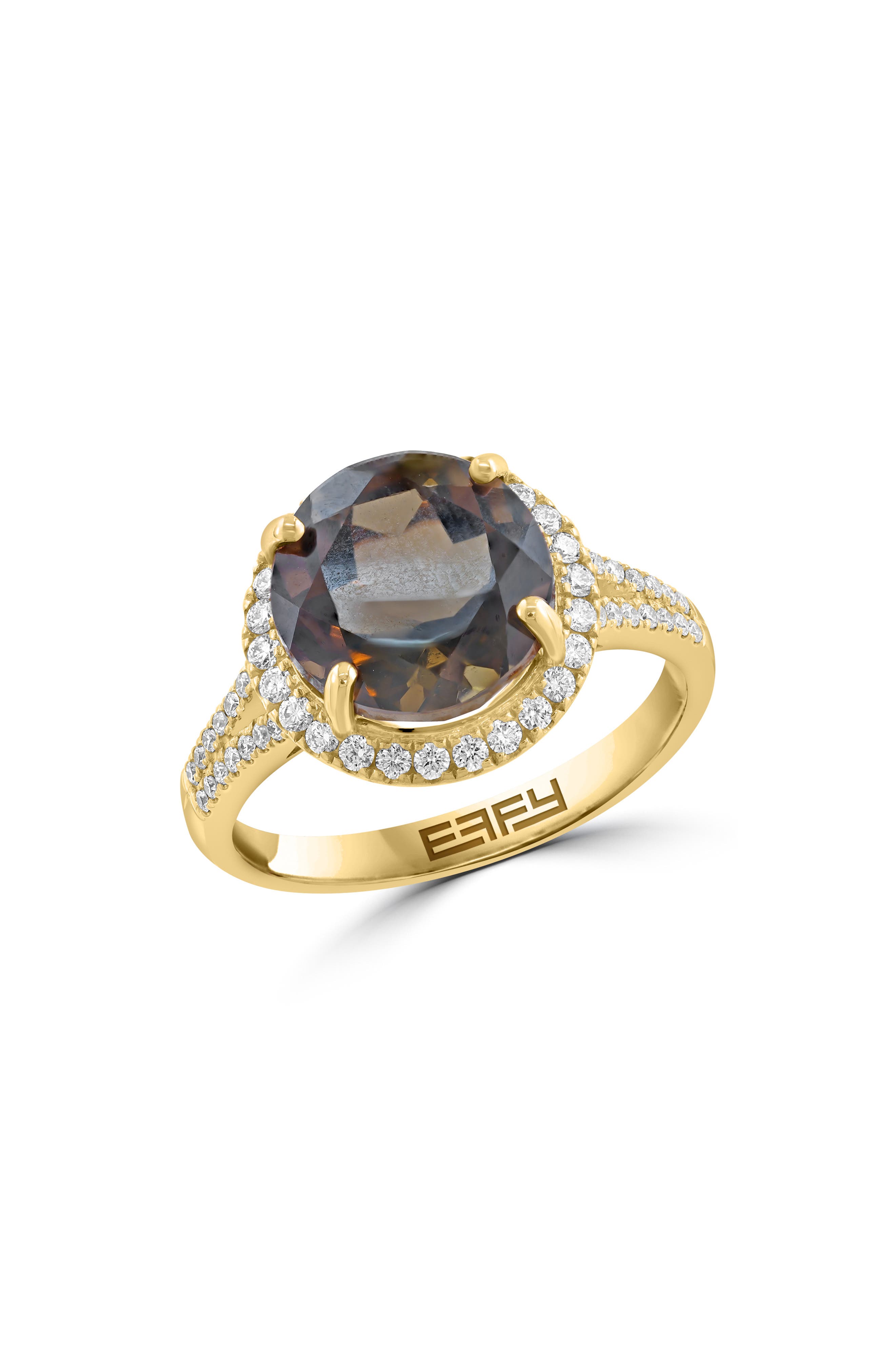 EFFY Smoky Quartz & Diamond Ring