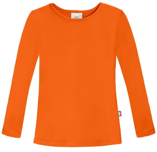 City Threads Girls Long Sleeve Soft Cotton Jersey T-shirt In Orange