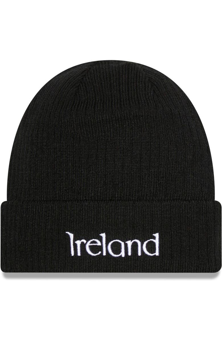 New Era Men's New Era Black Ireland National Team Retro Cuffed Knit Hat, Alternate, color, 