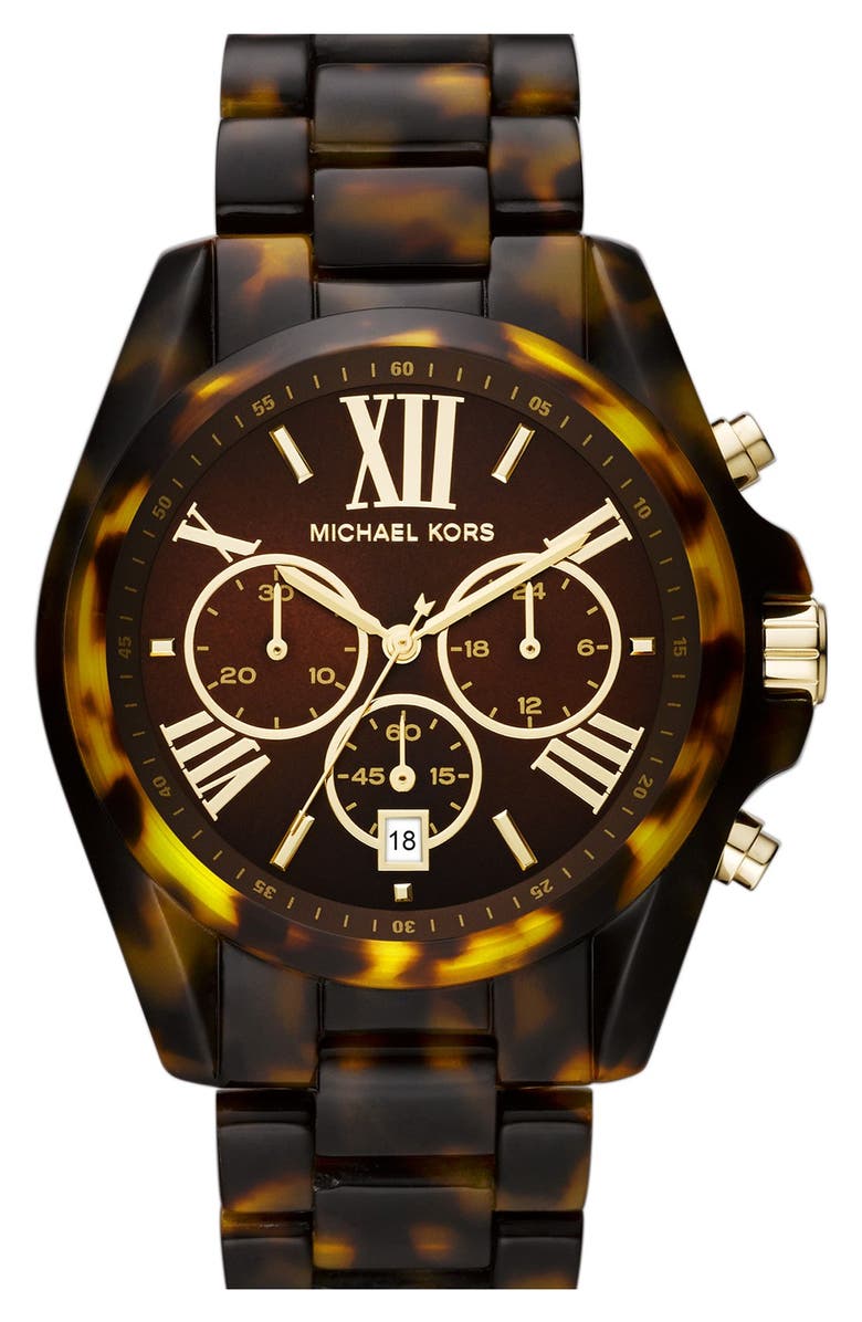 MICHAEL Michael Kors Michael Kors 'Bradshaw' Chronograph Resin Bracelet Watch, 43mm, Main, color,