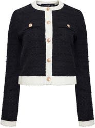 LIONESS Riviera Contrast Trim Tweed Jacket