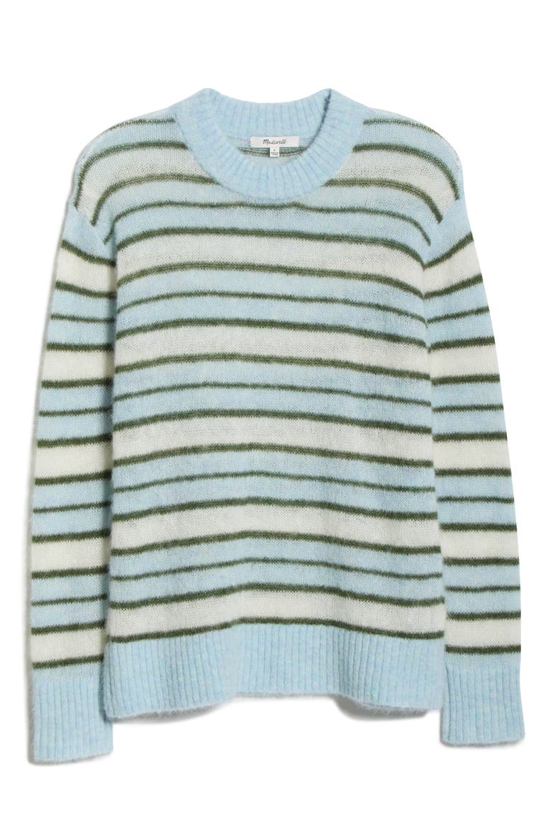 Oversize Pullover Sweater, Alternate, color, AQUA MULTI STRIPE