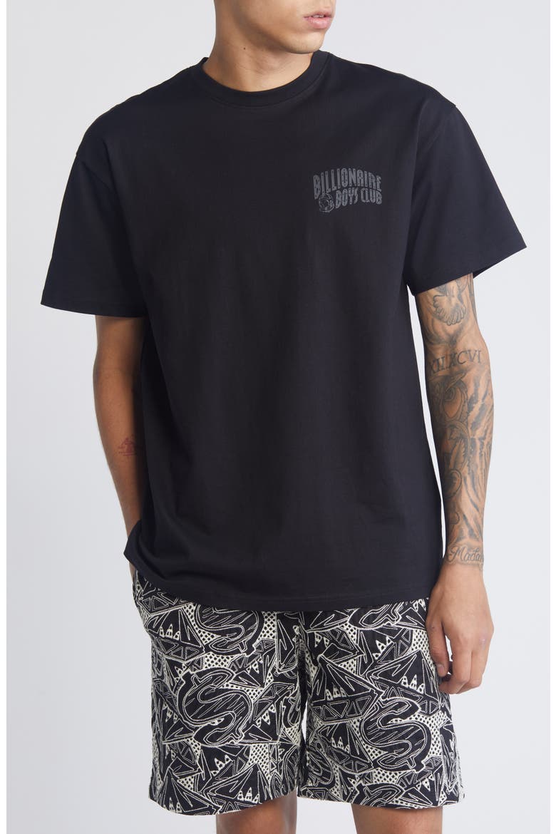 Small Arch Logo Cotton Graphic T-Shirt, Main, color, BLACK
