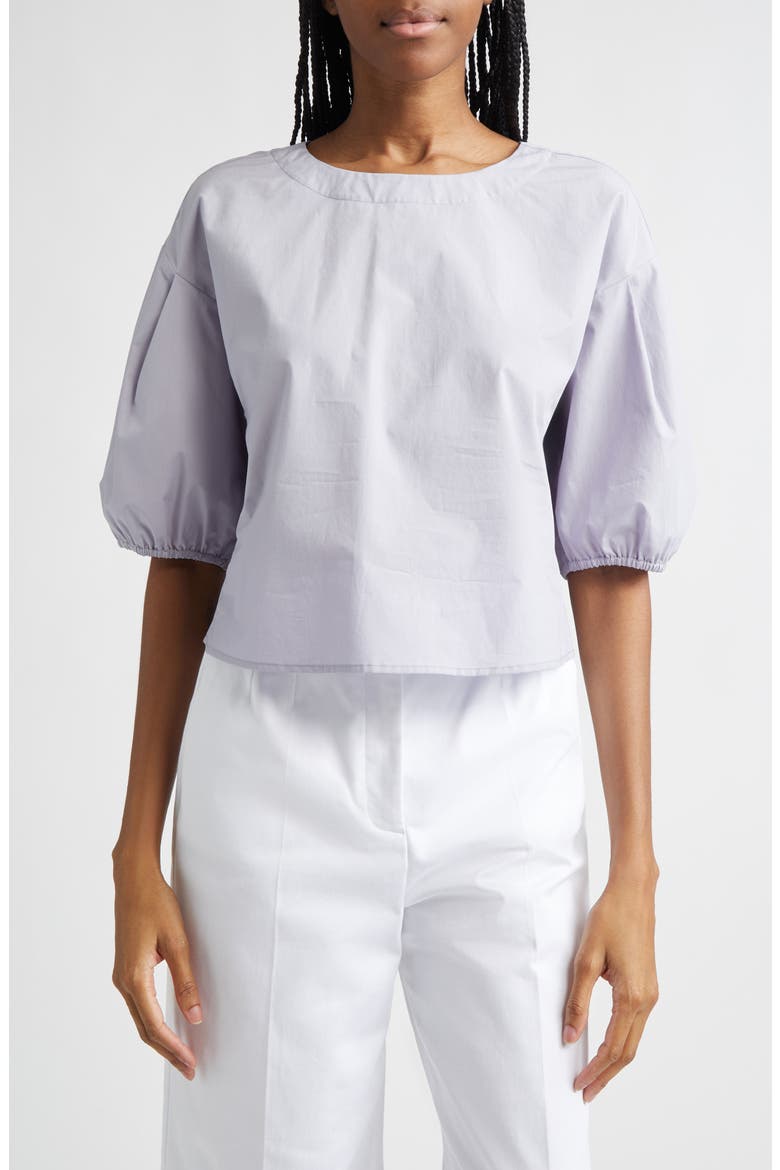 Popeline Boxy Cotton Top, Main, color, LILAC